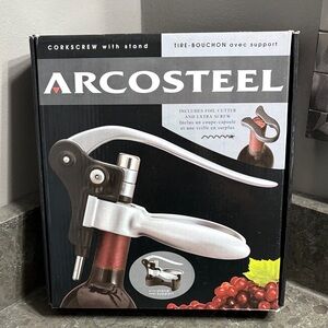 Black and Silver Corkscrew with Stand